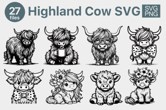 A Designer's Take on Highland Cow Graphics for Branding