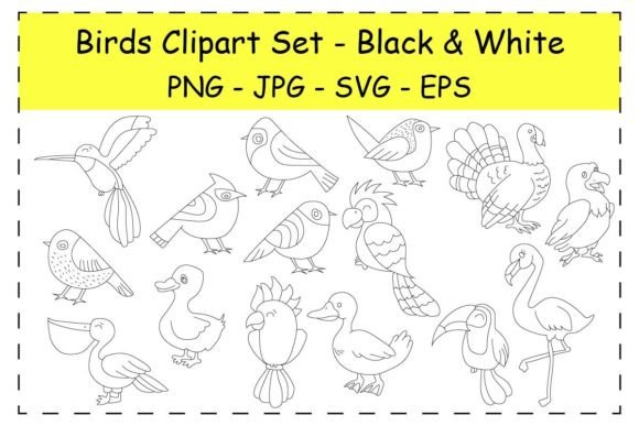 A Doodle Birds Clipart Collection for Crafts & Graphics