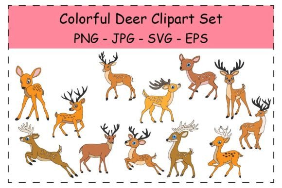 A Graphic Designer's Take on a Deer Clipart Bundle for Crafts