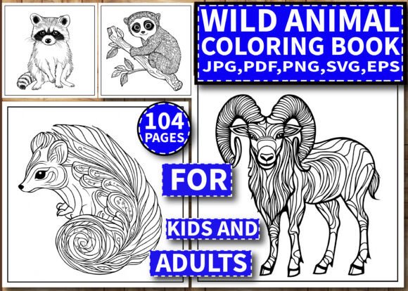 A Publishing Review: 104 Wild Animal Coloring Pages for Adult Graphics