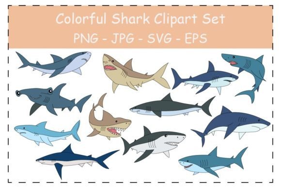 A Vibrant Shark Clipart Collection for Your Projects