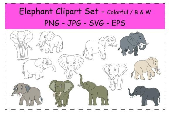 Elephant Clipart: A Graphics Set for Crafts and Content