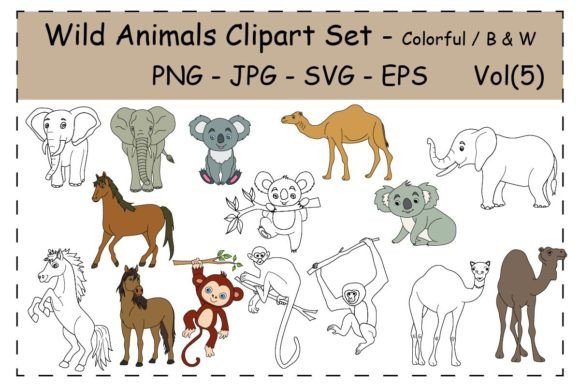 Hand-Drawn Doodle Wildlife Graphics for Crafting