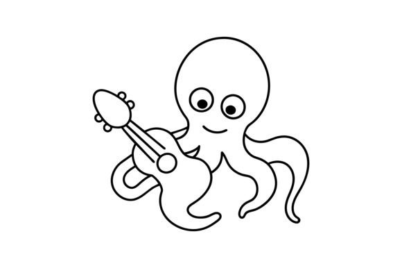 Why This Guitar Octopus Line Art Succeeds as a Blog Graphic